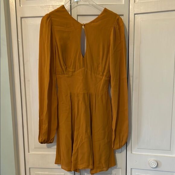 Reformation Delancey Goldenrod Mini Keyhole Dress - Size 0 - Picture 3 of 7